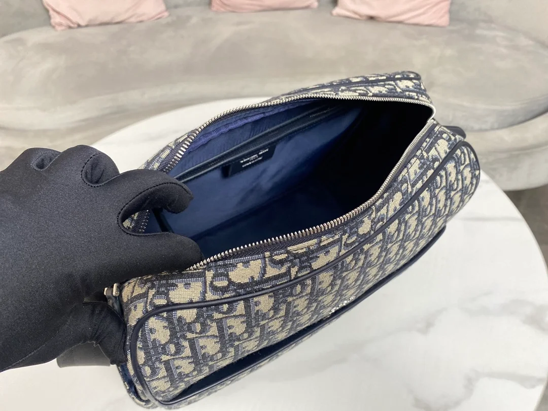 디올 오블리크 프린트 캔버스 백