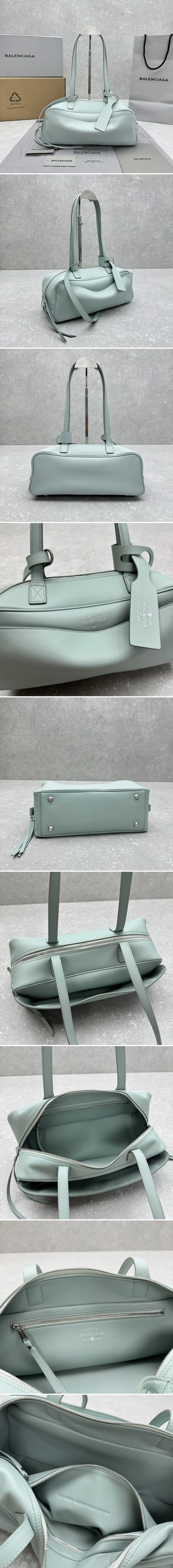 발렌시아가 캐리 스몰 레더 볼링 백