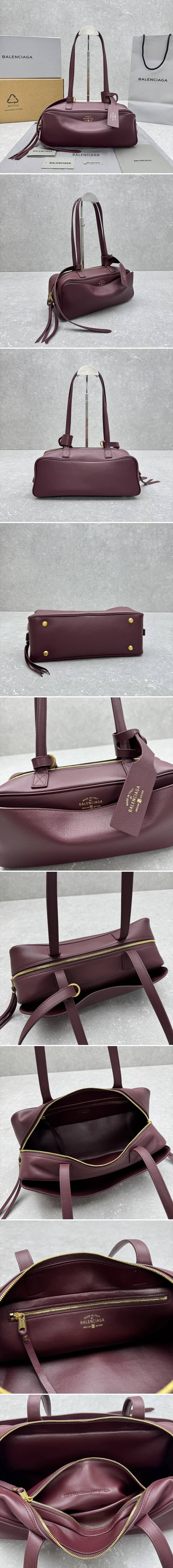 발렌시아가 캐리 스몰 레더 볼링 백