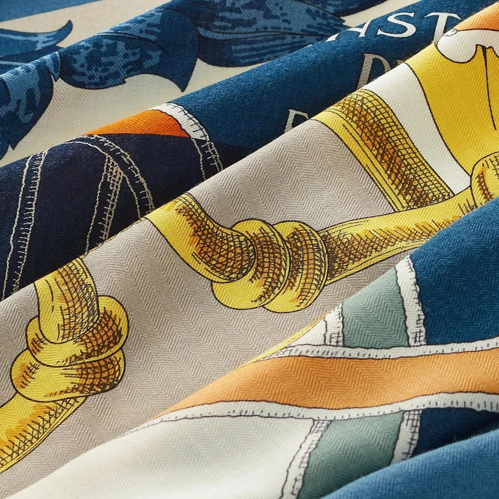 에르메스 블루 아르두아즈 숄 스카프