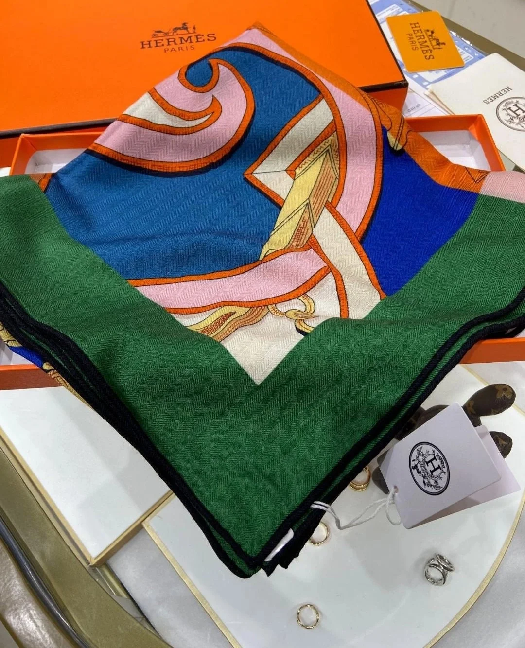 에르메스 베르 무쓰 숄 스카프