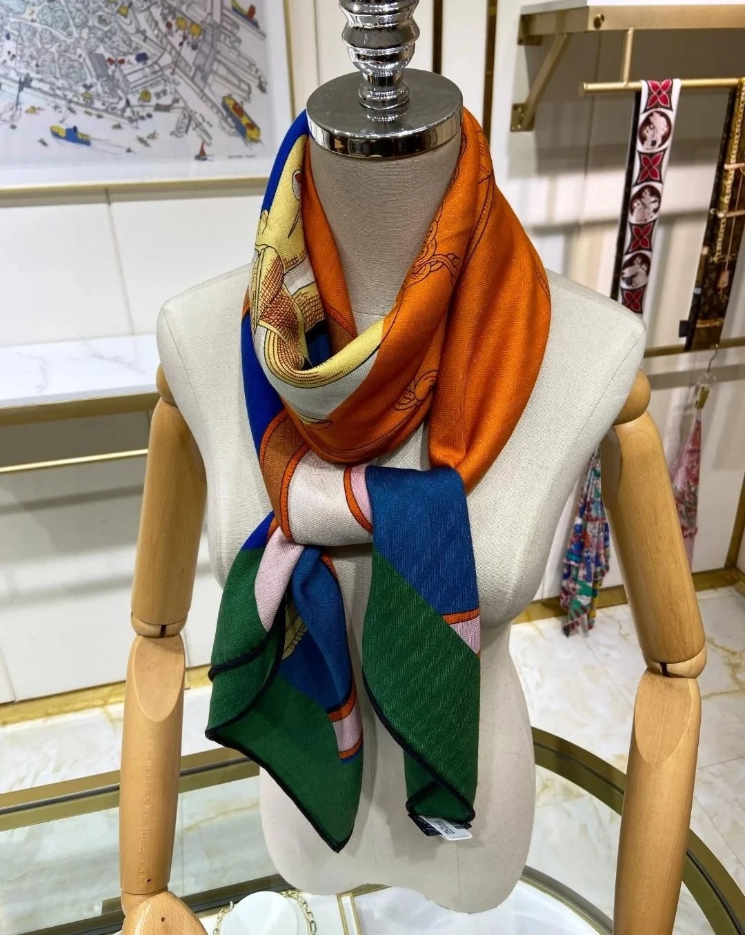 에르메스 베르 무쓰 숄 스카프