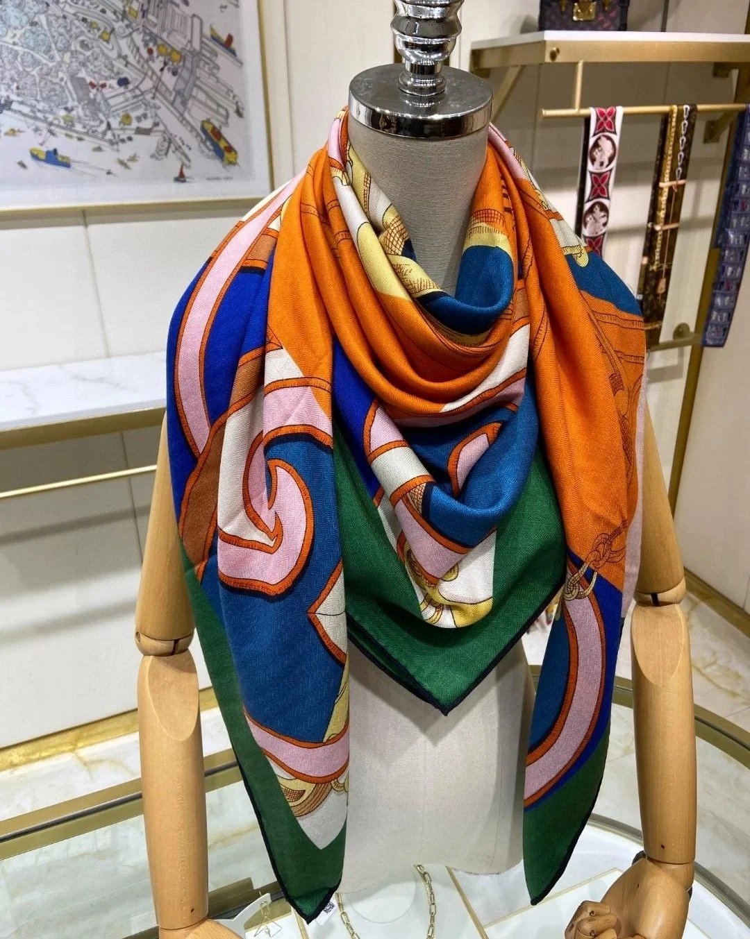 에르메스 베르 무쓰 숄 스카프