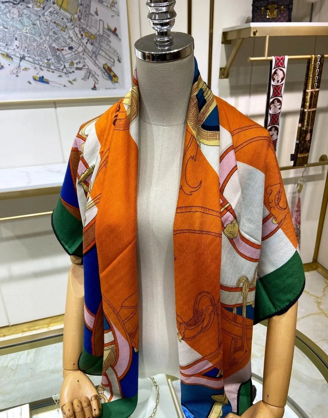 에르메스 베르 무쓰 숄 스카프