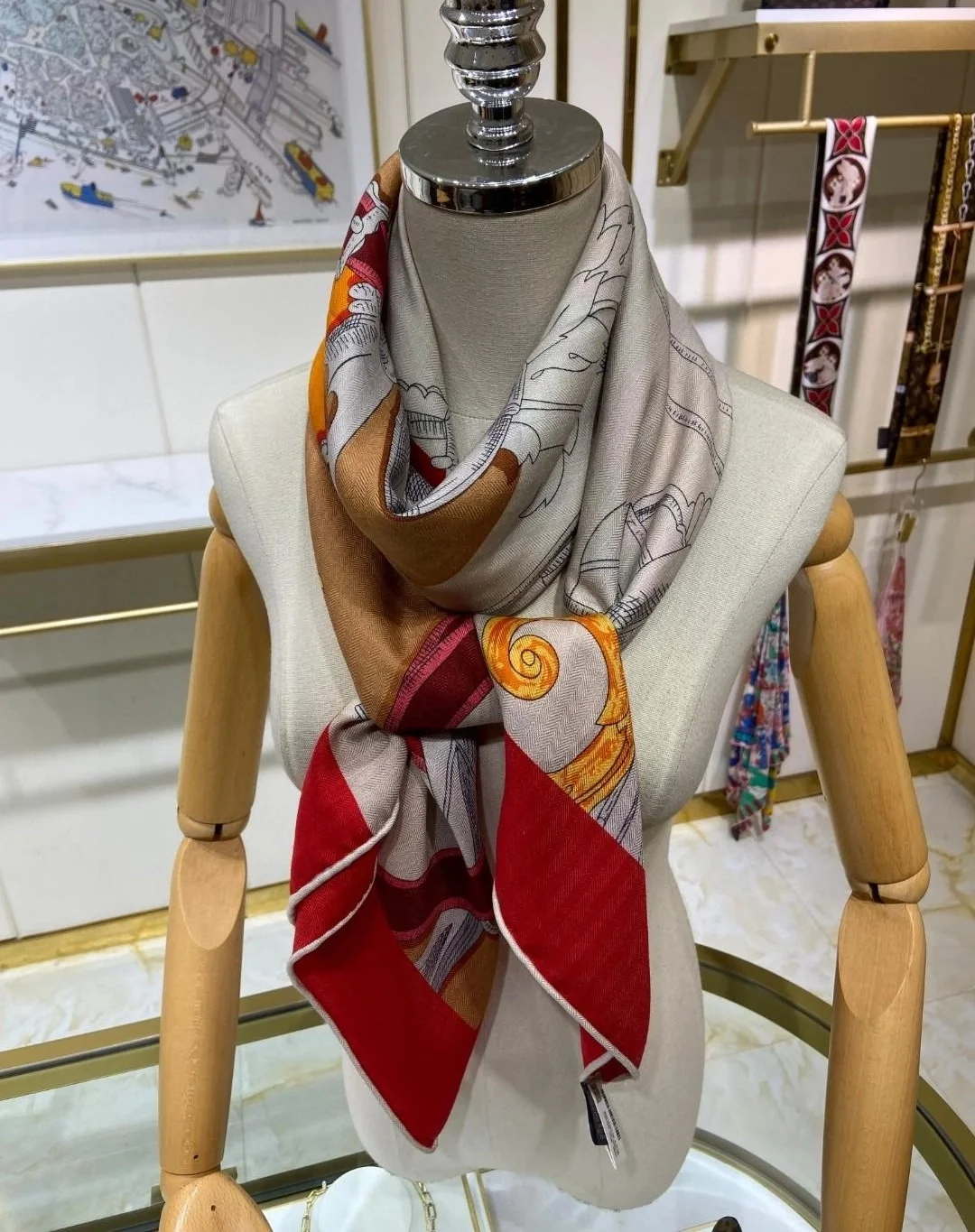 에르메스 코라 이유 숄 스카프