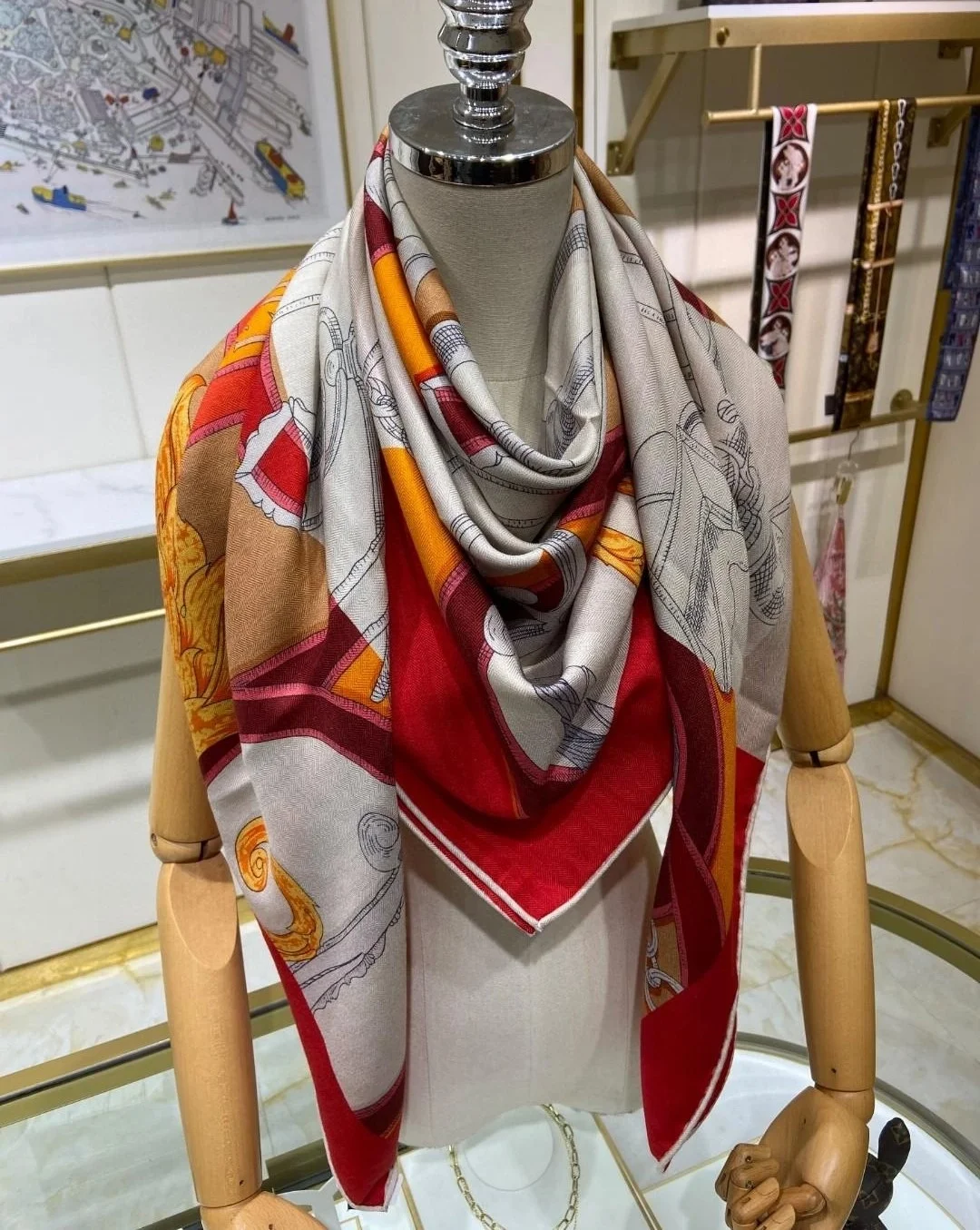 에르메스 코라 이유 숄 스카프