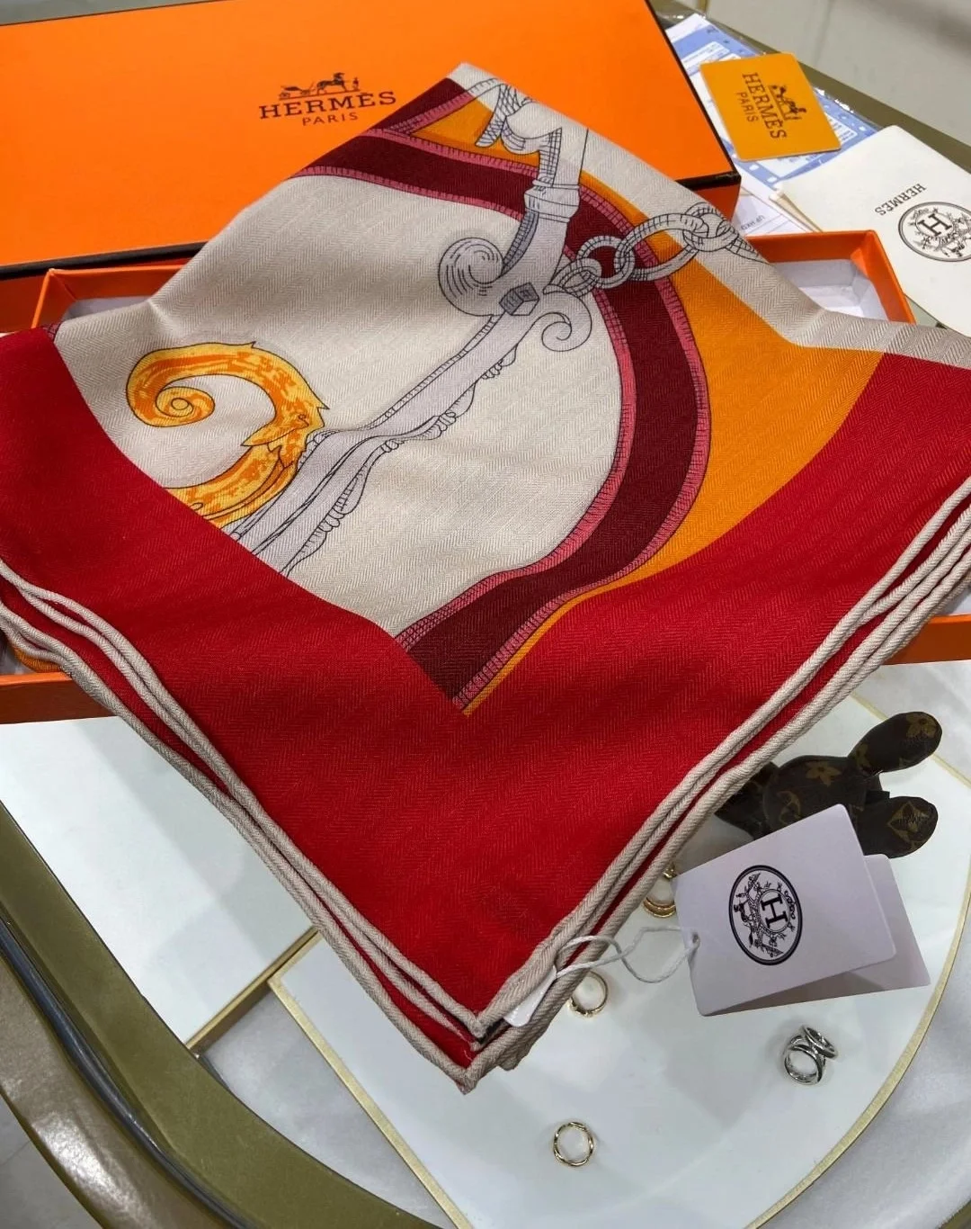 에르메스 코라 이유 숄 스카프