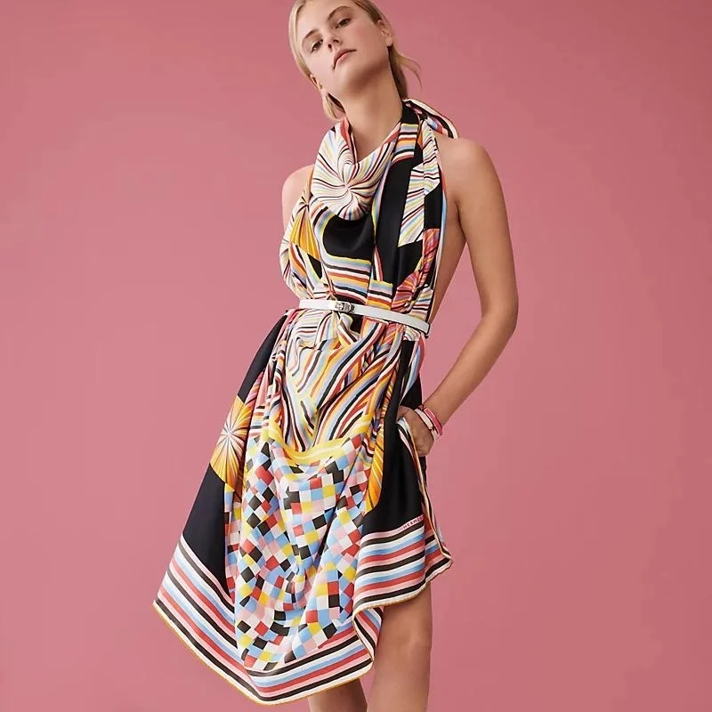 에르메스 Flores Del Este 140 누아 스카프