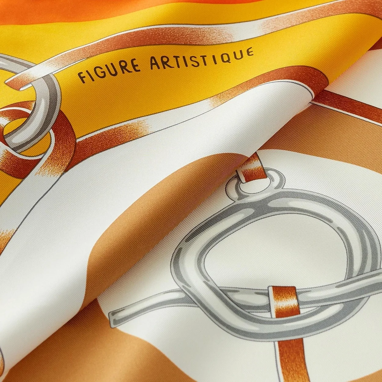 에르메스 Figure Artistique 90 오랑쥬 스카프