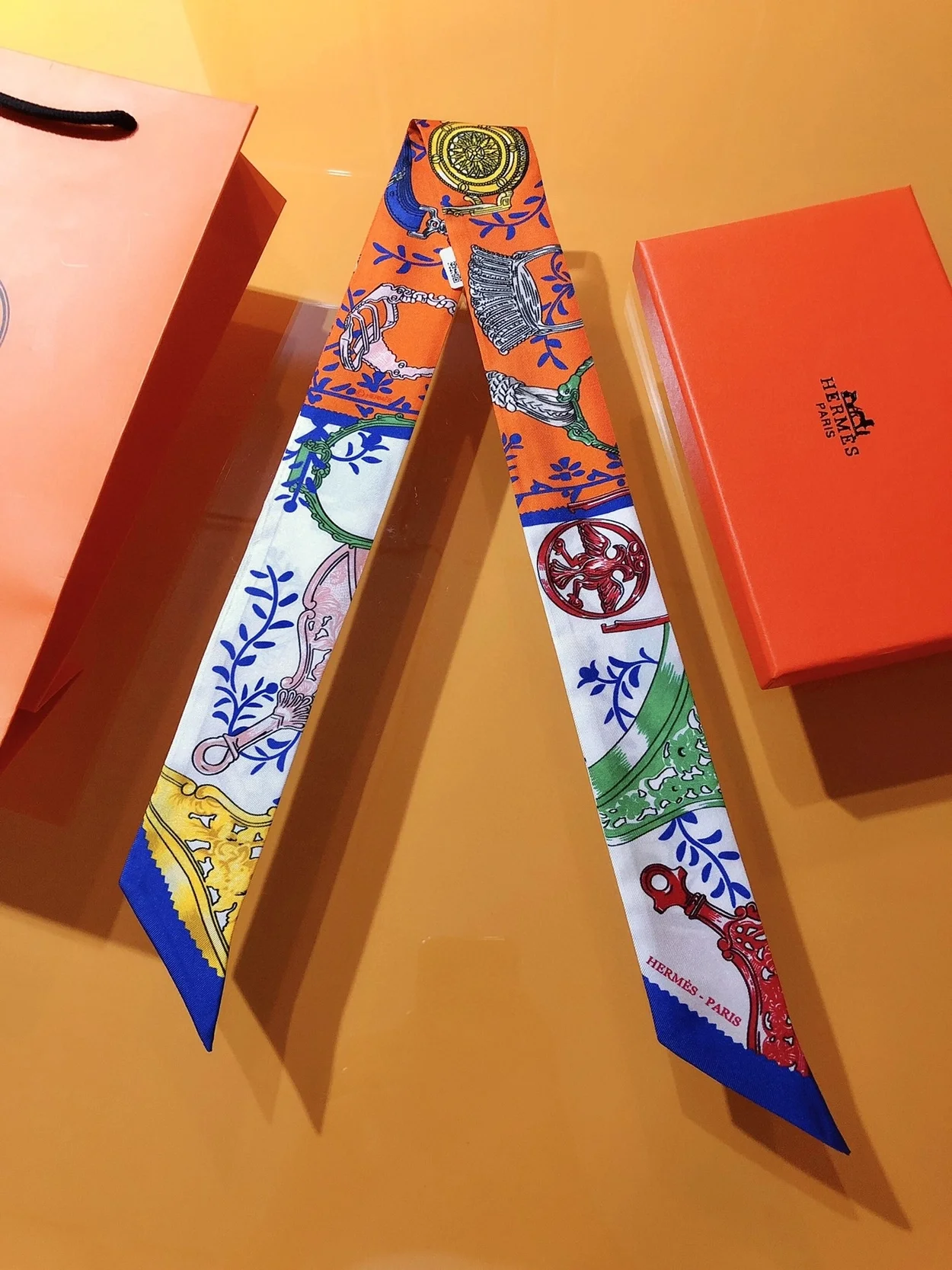 에르메스 Etriers Remix 트윌리 오렌지