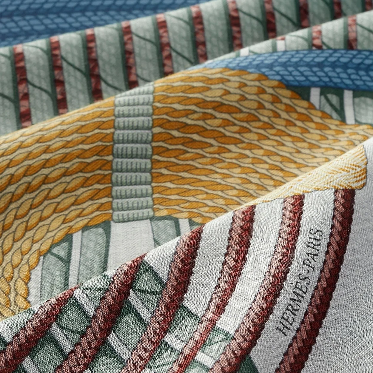 에르메스 Dressage Tressage 140 그레이 숄 스카프