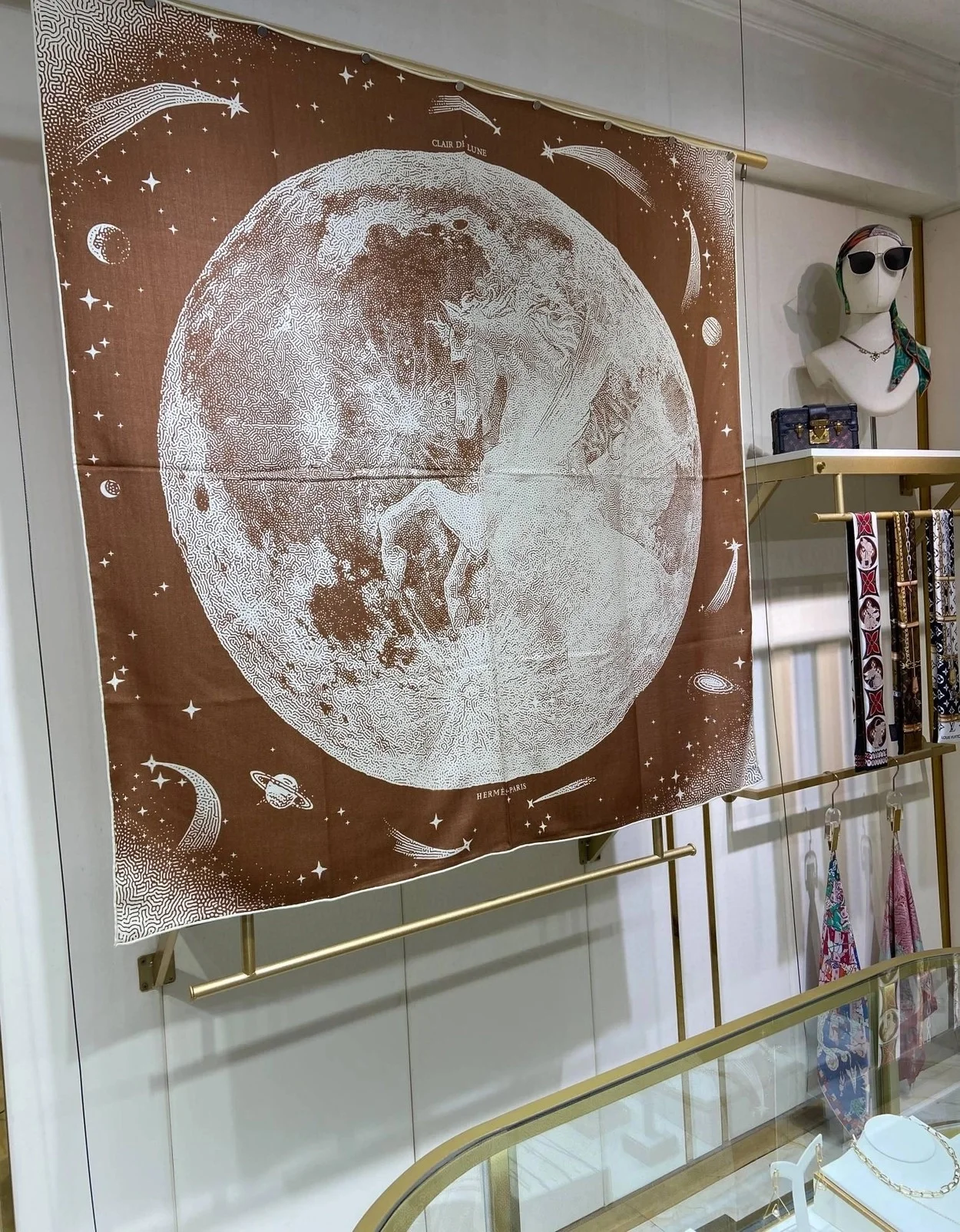 에르메스 CLAIR DE LUNE 140 까멜 숄 스카프