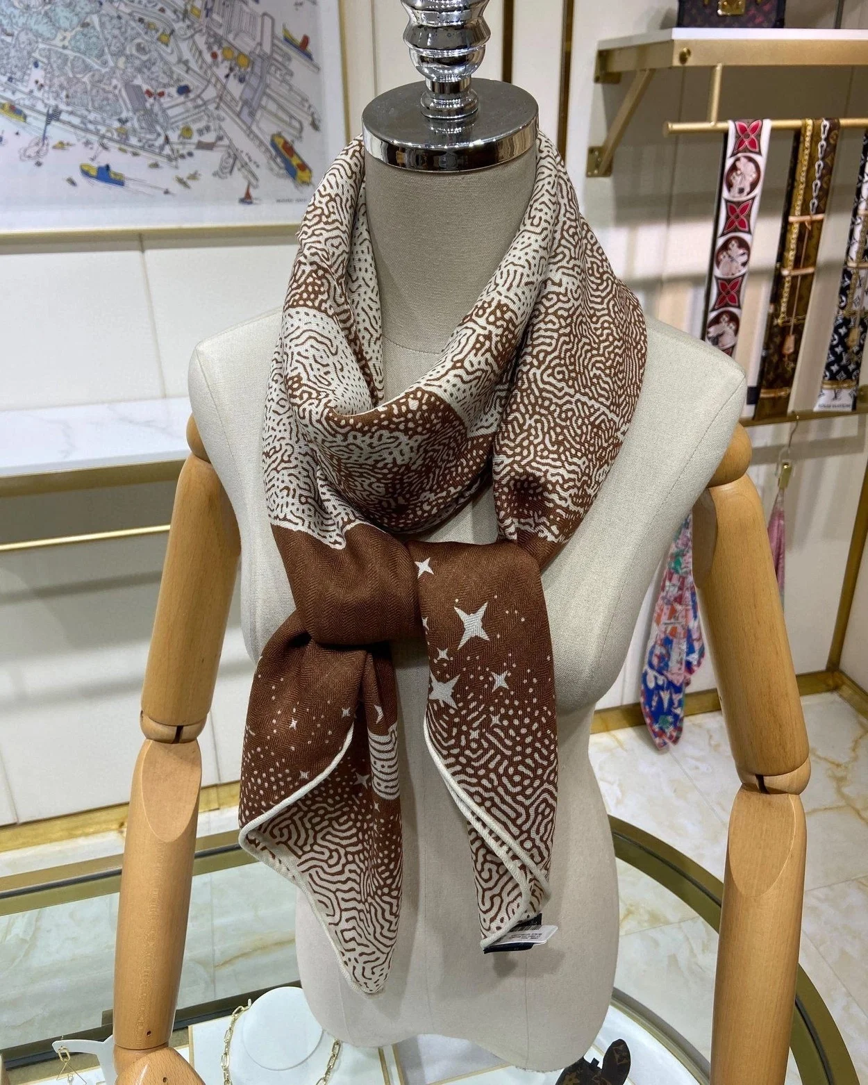 에르메스 CLAIR DE LUNE 140 까멜 숄 스카프