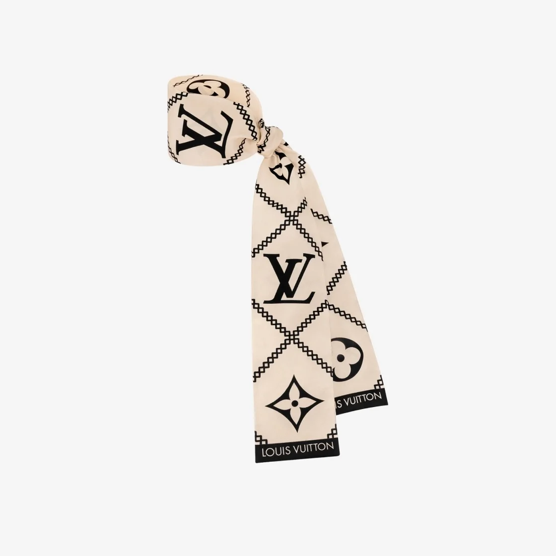 루이비통 크로아지옹 크림 방도 스카프 M77453