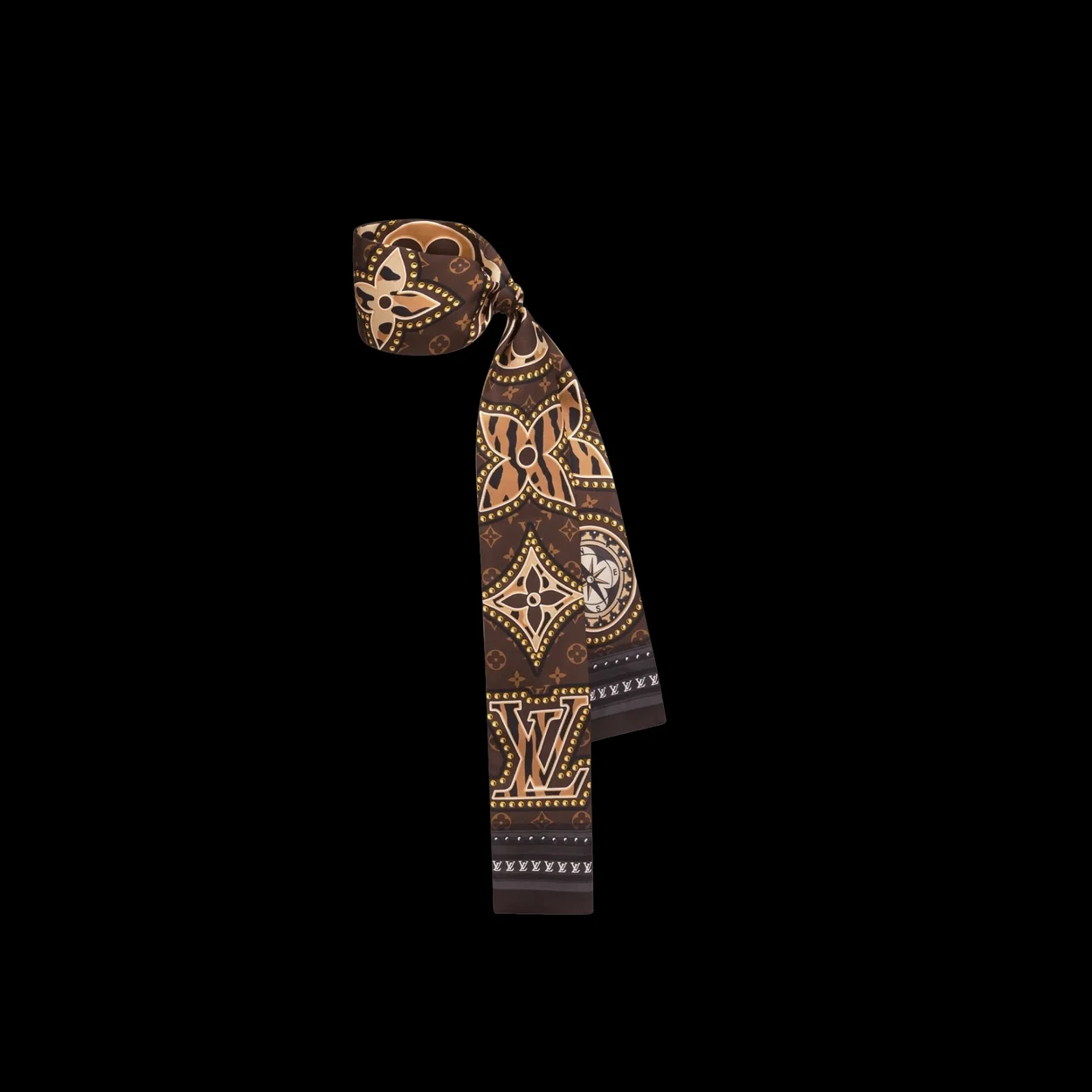 루이비통 월드 브라운 실크 스카프 M70853