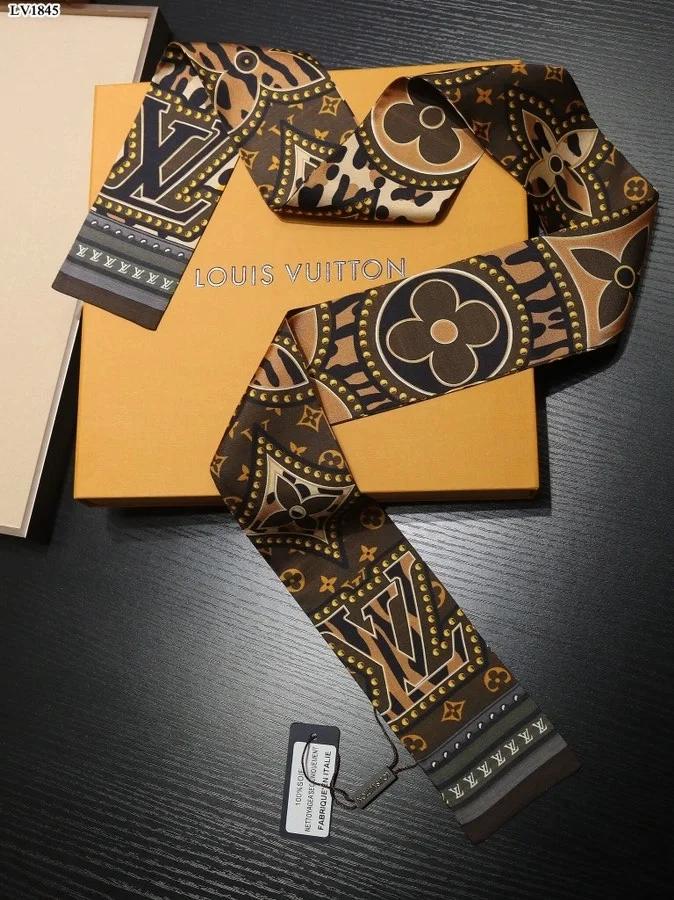 루이비통 월드 브라운 실크 스카프 M70853