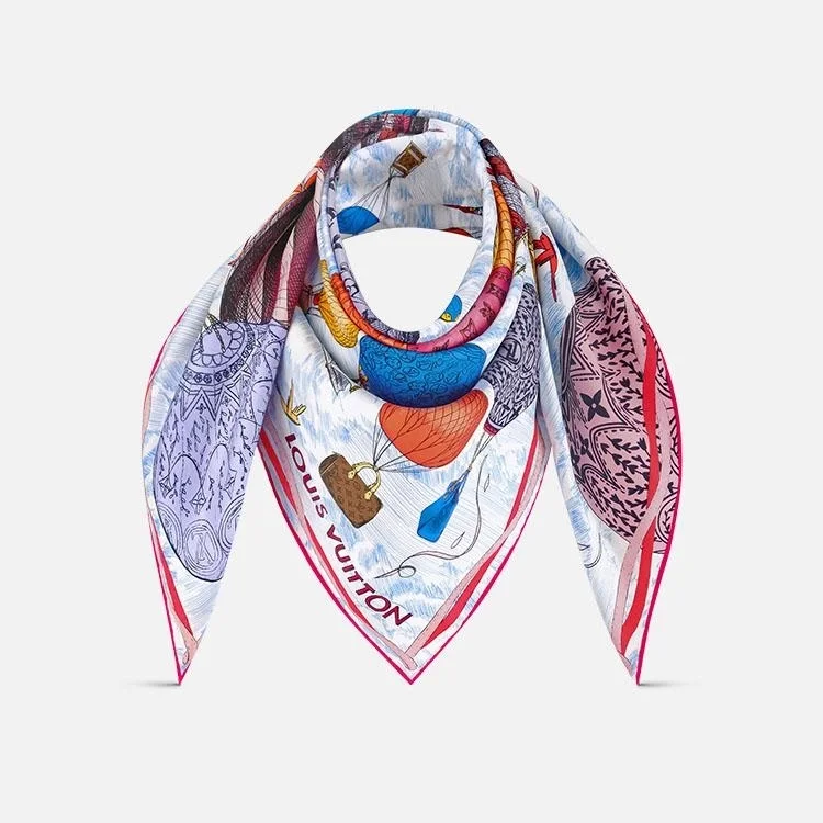 루이비통 업 앤드 어웨이 스퀘어 90 블루 스카프