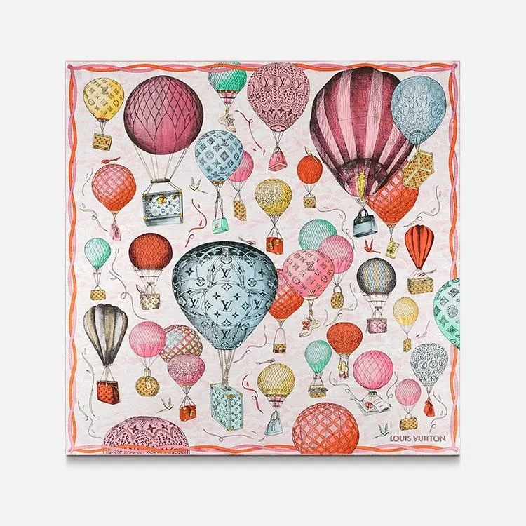 루이비통 업 앤드 어웨이 스퀘어 90 로즈 클레르 스카프