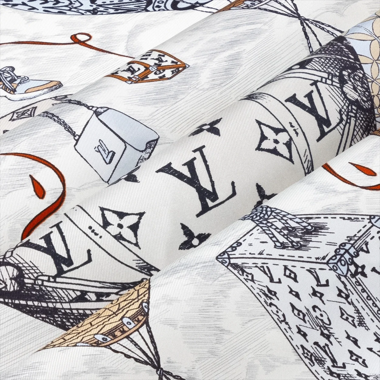 루이비통 업 앤드 어웨이 스퀘어 90 느와르 블랑 스카프