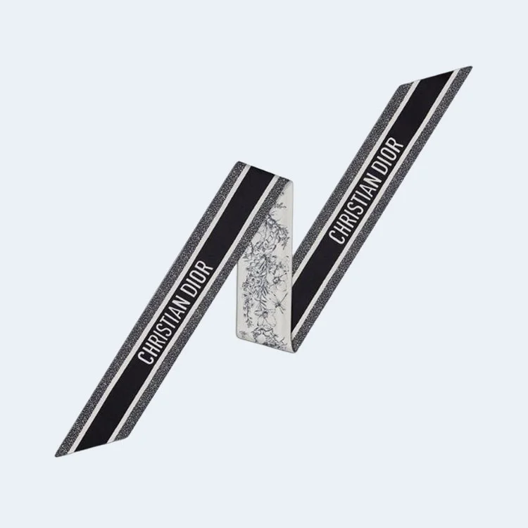 디올 화이트 트왈 드 주이 플라워 미차 스카프