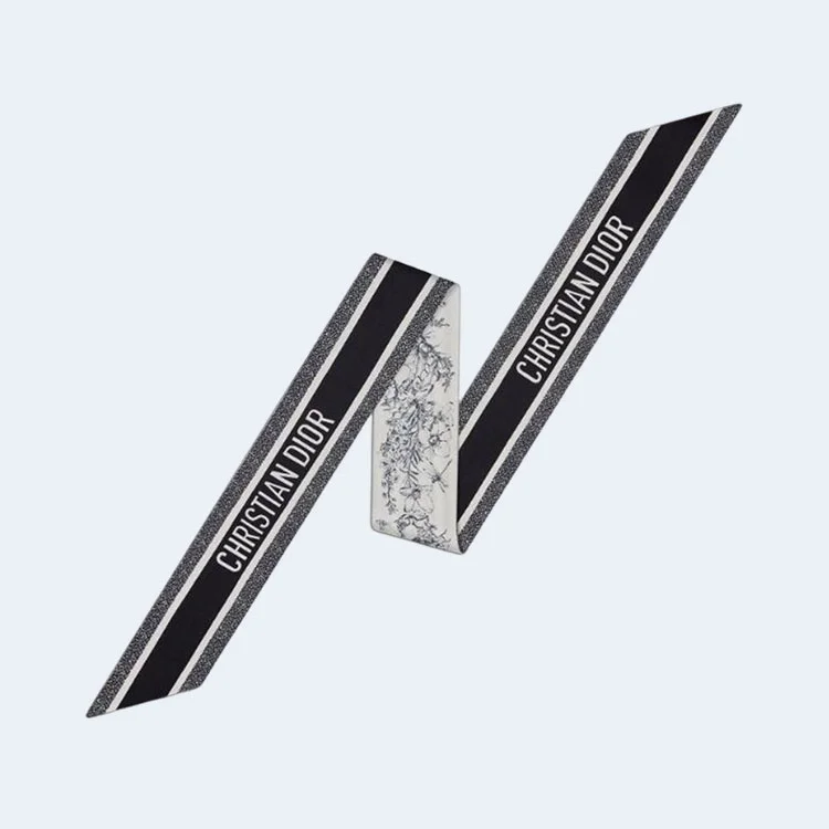 디올 화이트 트왈 드 주이 플라워 미차 스카프