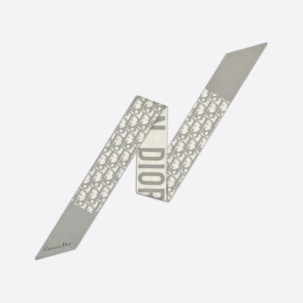 디올 오블리크 트윌리 그레이 미차 스카프