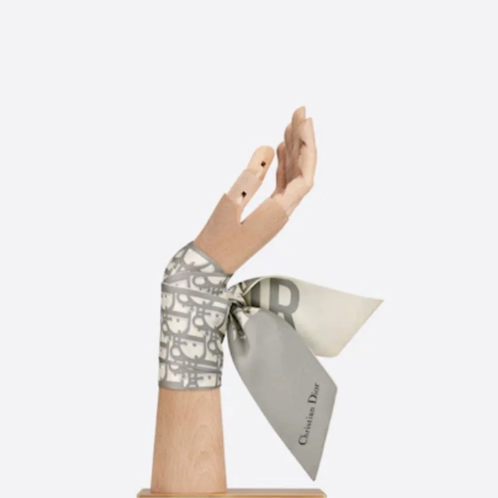 디올 오블리크 트윌리 그레이 미차 스카프