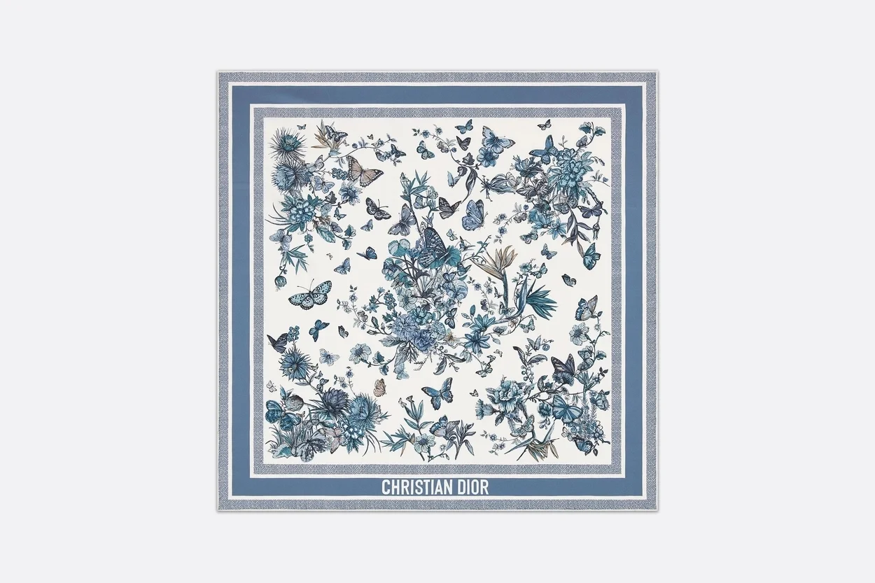 디올 TOILE DE JOUY 멕시코 90 스퀘어 미드나잇 블루 스카프