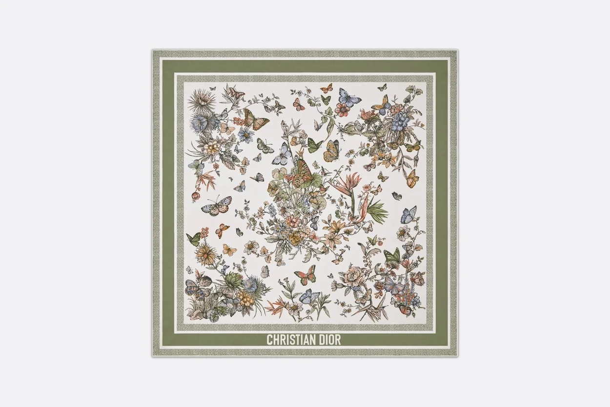 디올 TOILE DE JOUY 멕시코 90 스퀘어 그린 스카프