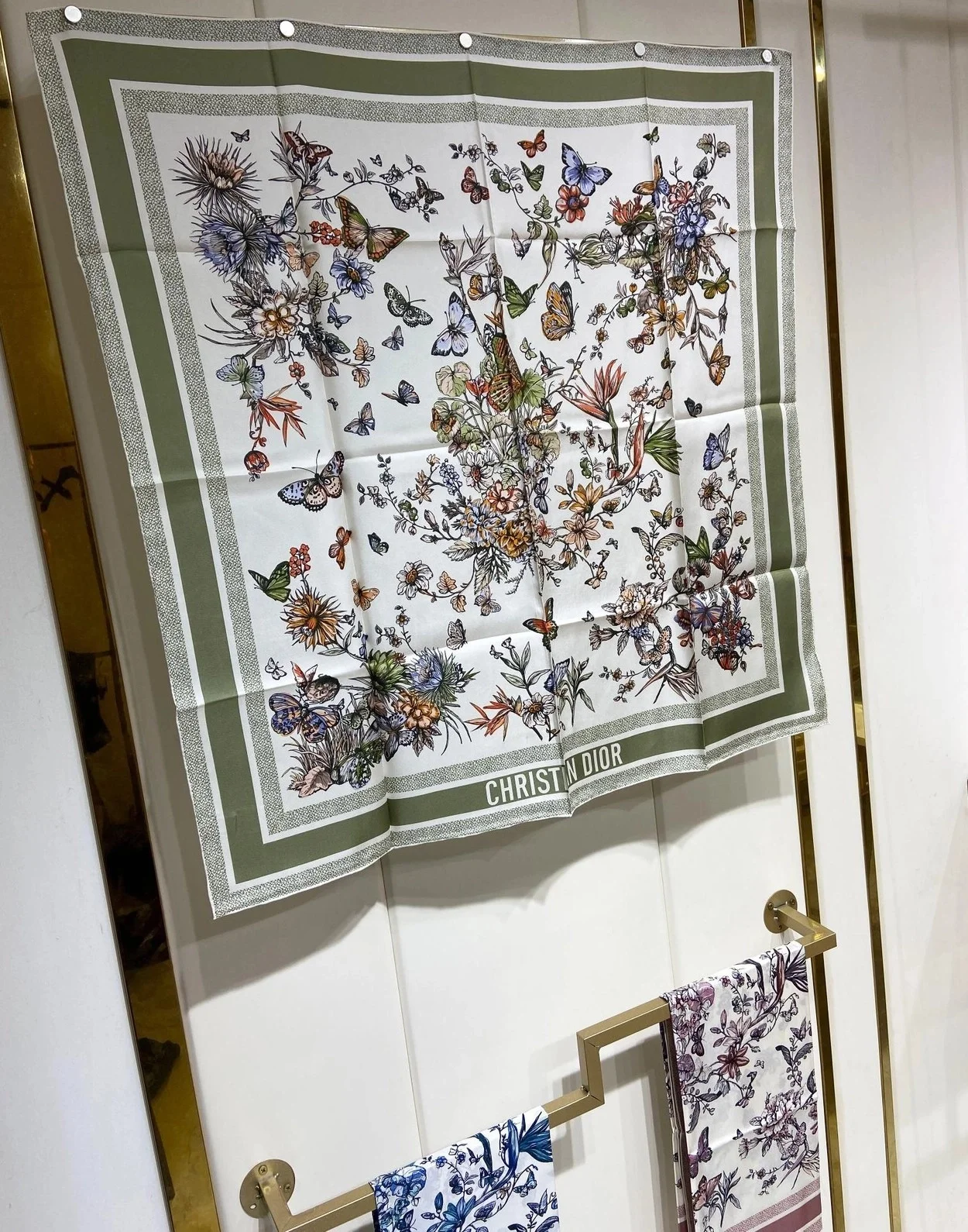 디올 TOILE DE JOUY 멕시코 90 스퀘어 그린 스카프