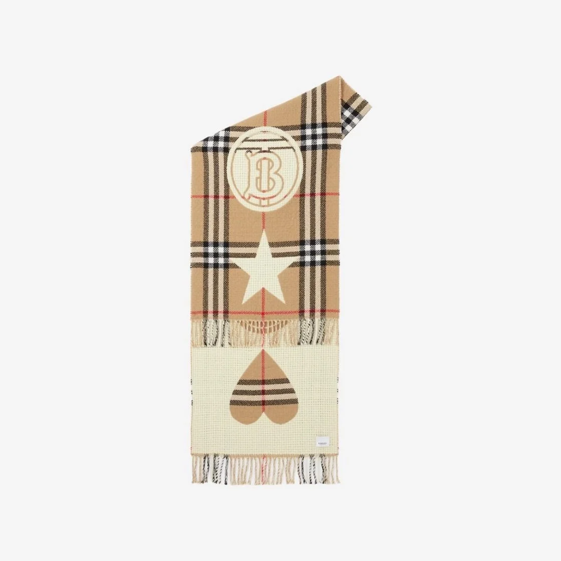 버버리 몽타주 체크 아카이브 베이지 스카프