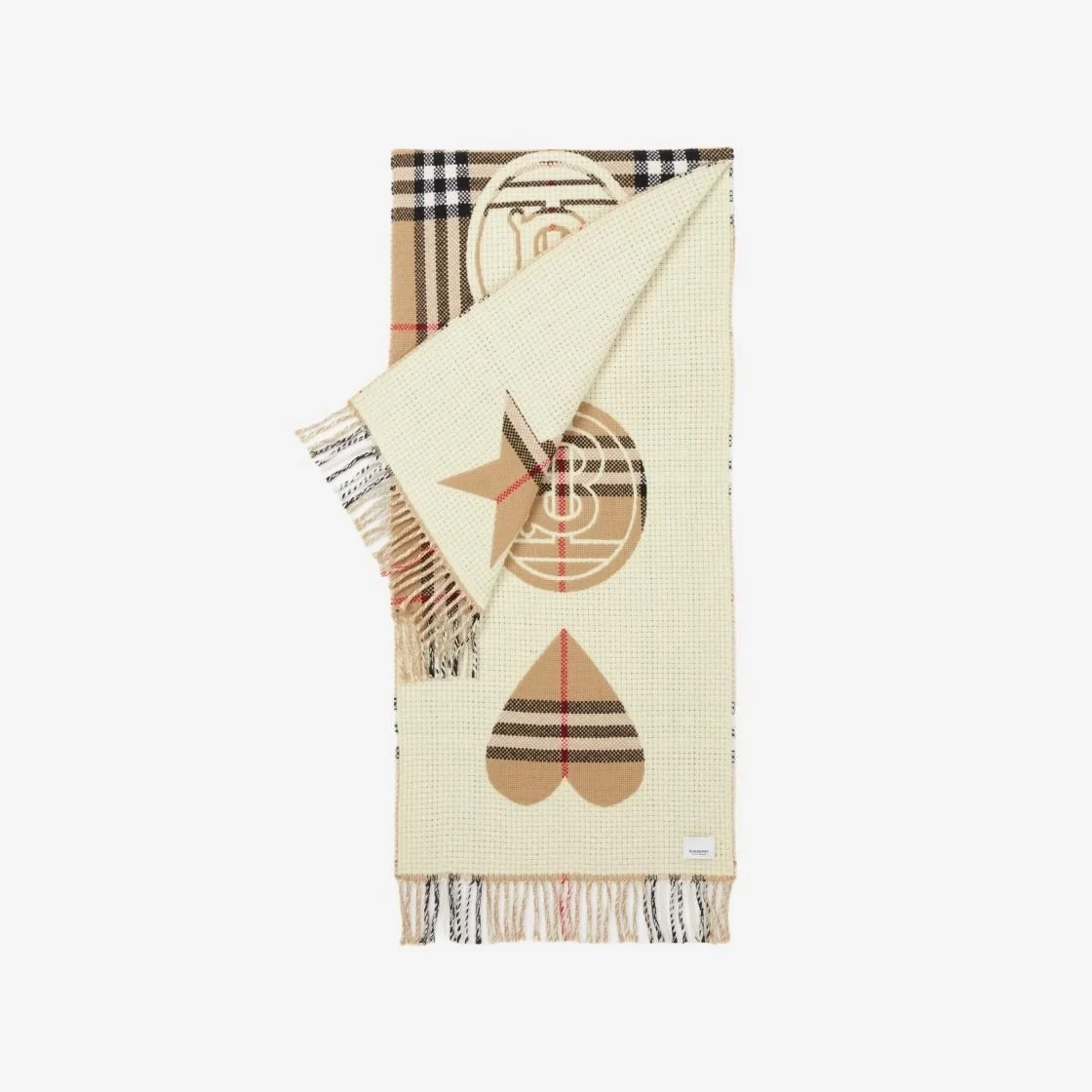 버버리 몽타주 체크 아카이브 베이지 스카프