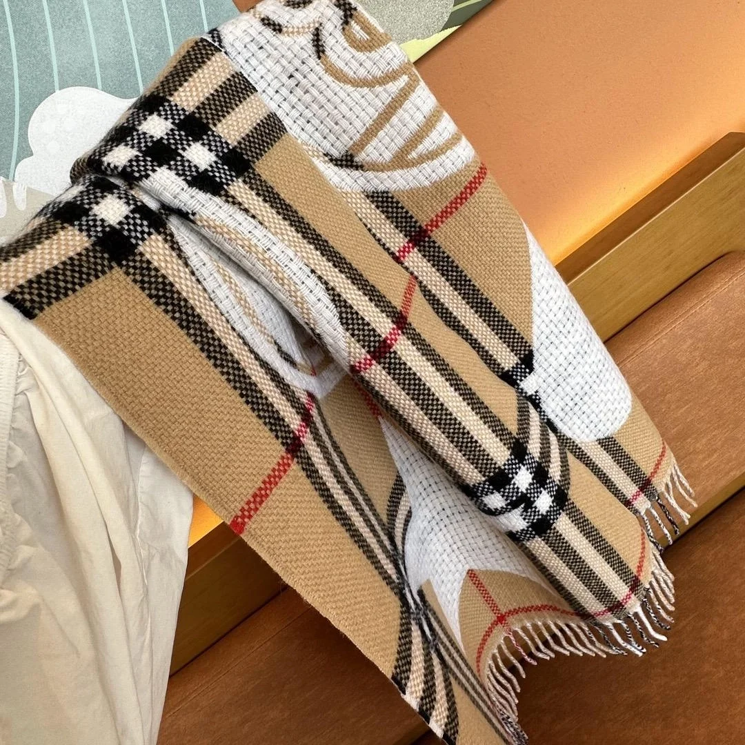 버버리 몽타주 체크 아카이브 베이지 스카프
