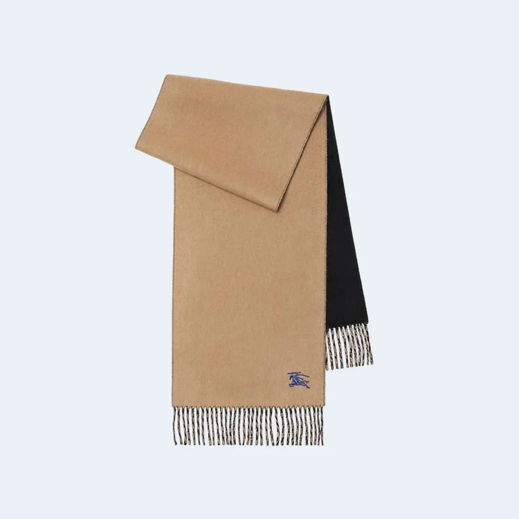 버버리 EKD 캐시미어 리버시블 카멜 블랙 스카프