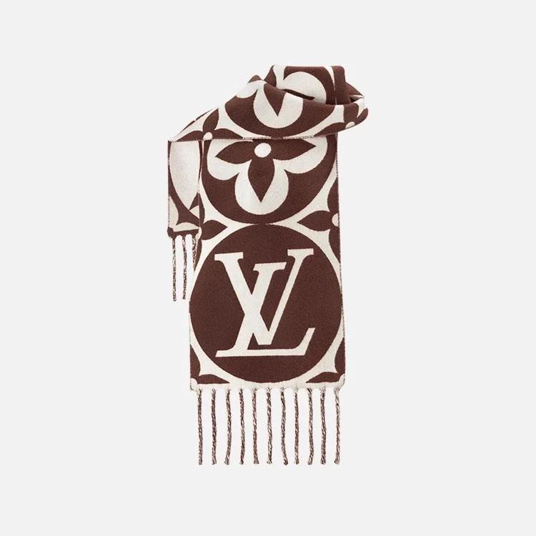 루이비통 메달리언 브라운 스카프