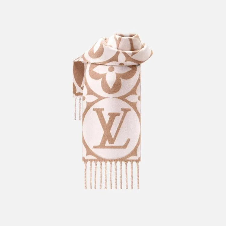 루이비통 메달리언 베이지 로즈 스카프