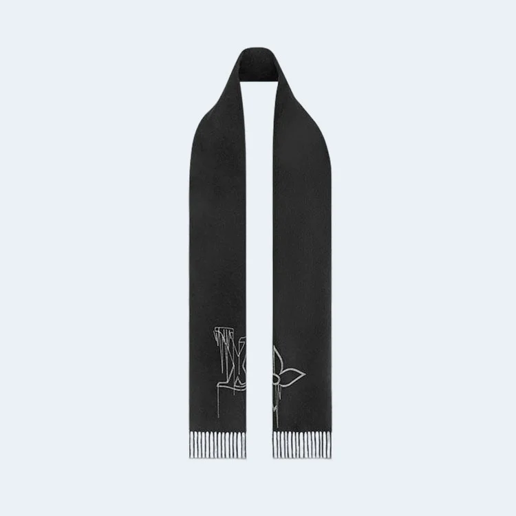 루이비통 LV 스티치 블랙 스카프