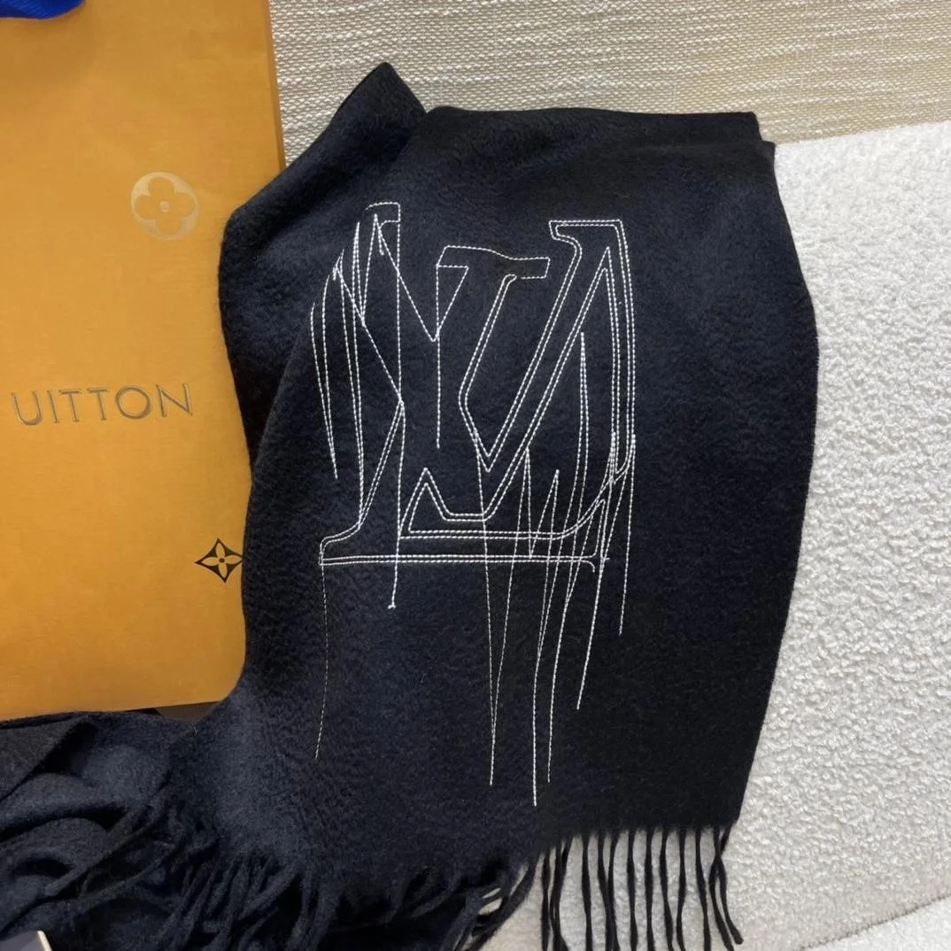 루이비통 LV 스티치 블랙 스카프
