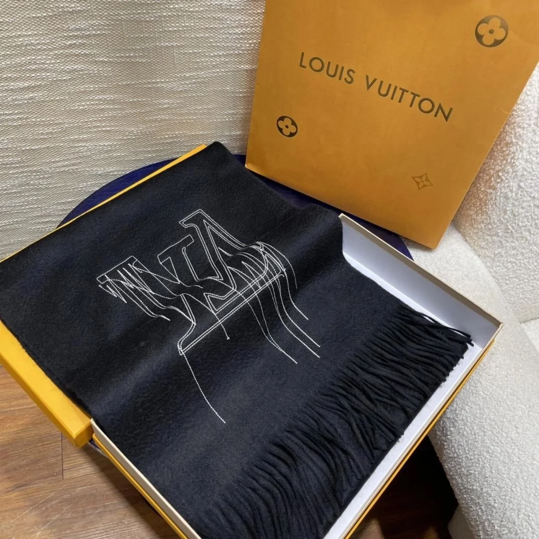 루이비통 LV 스티치 블랙 스카프