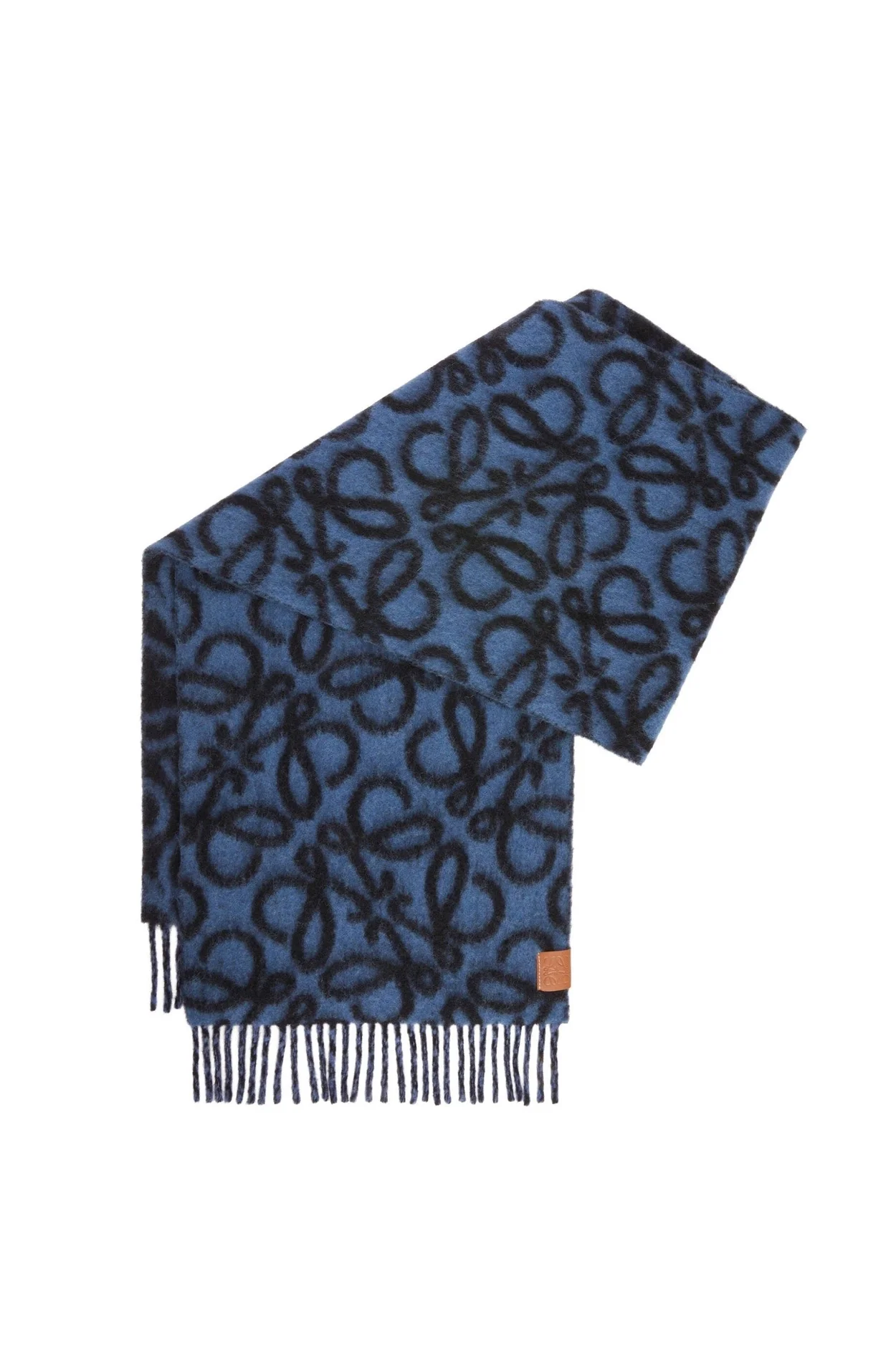 로에베 네이비 블랙 애너그램 스카프