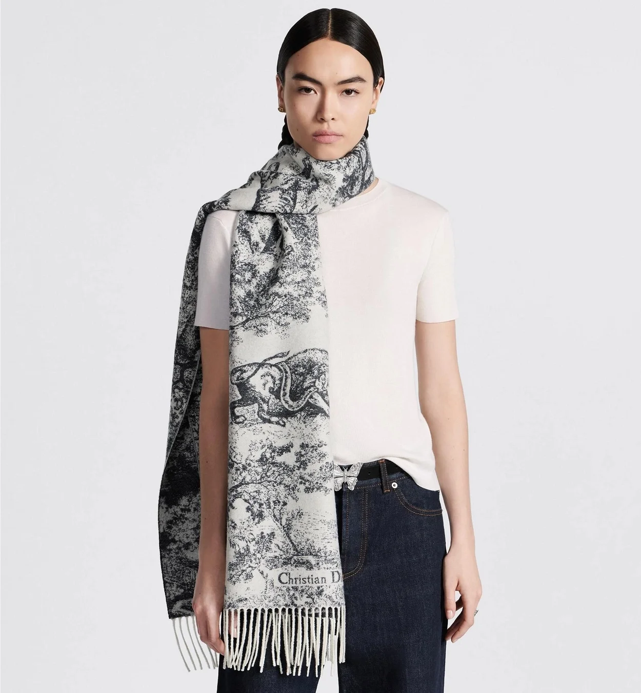 디올 TOILE DE JOUY SAUVAGE 그레이 스카프