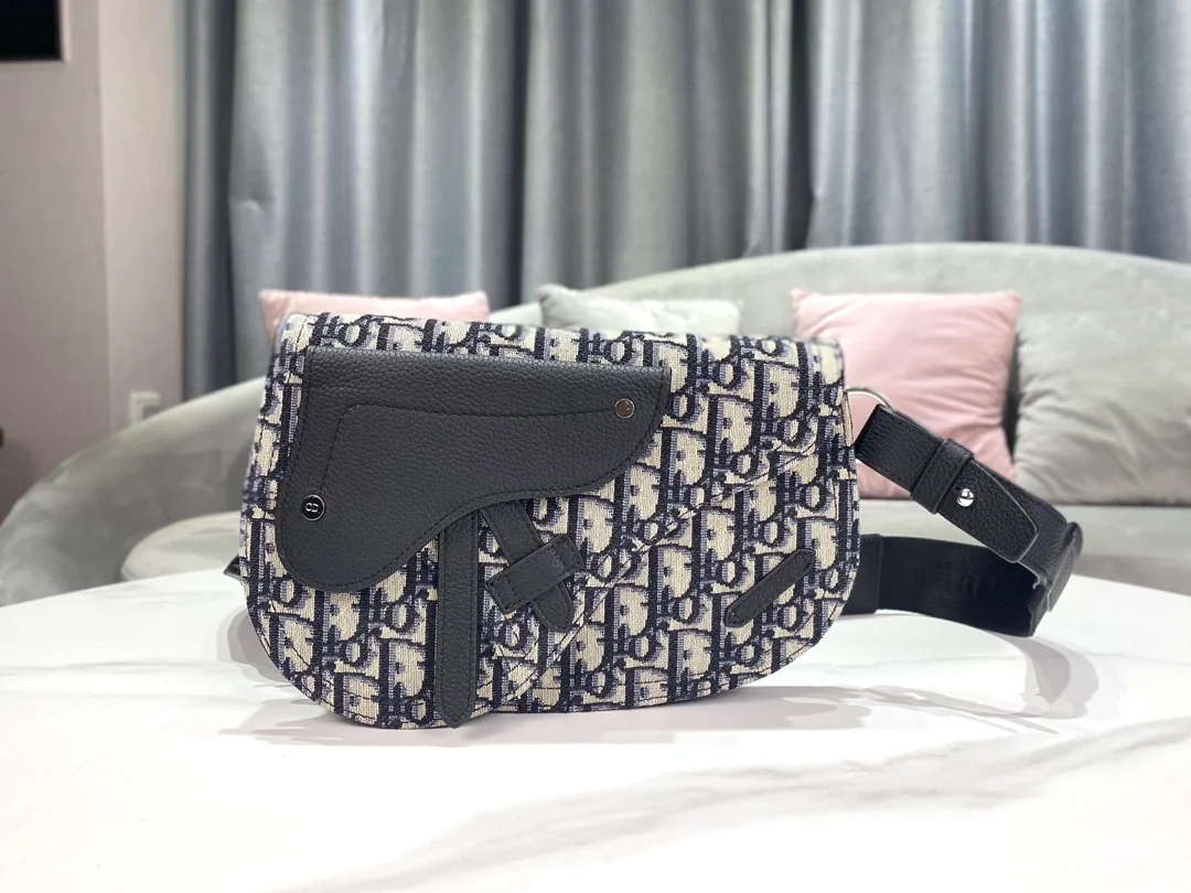 디올 새들 파우치 백 베이지