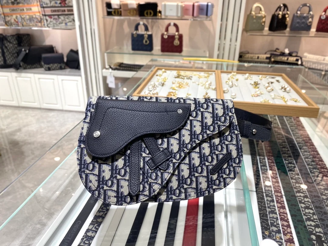 디올 새들 파우치 백 베이지