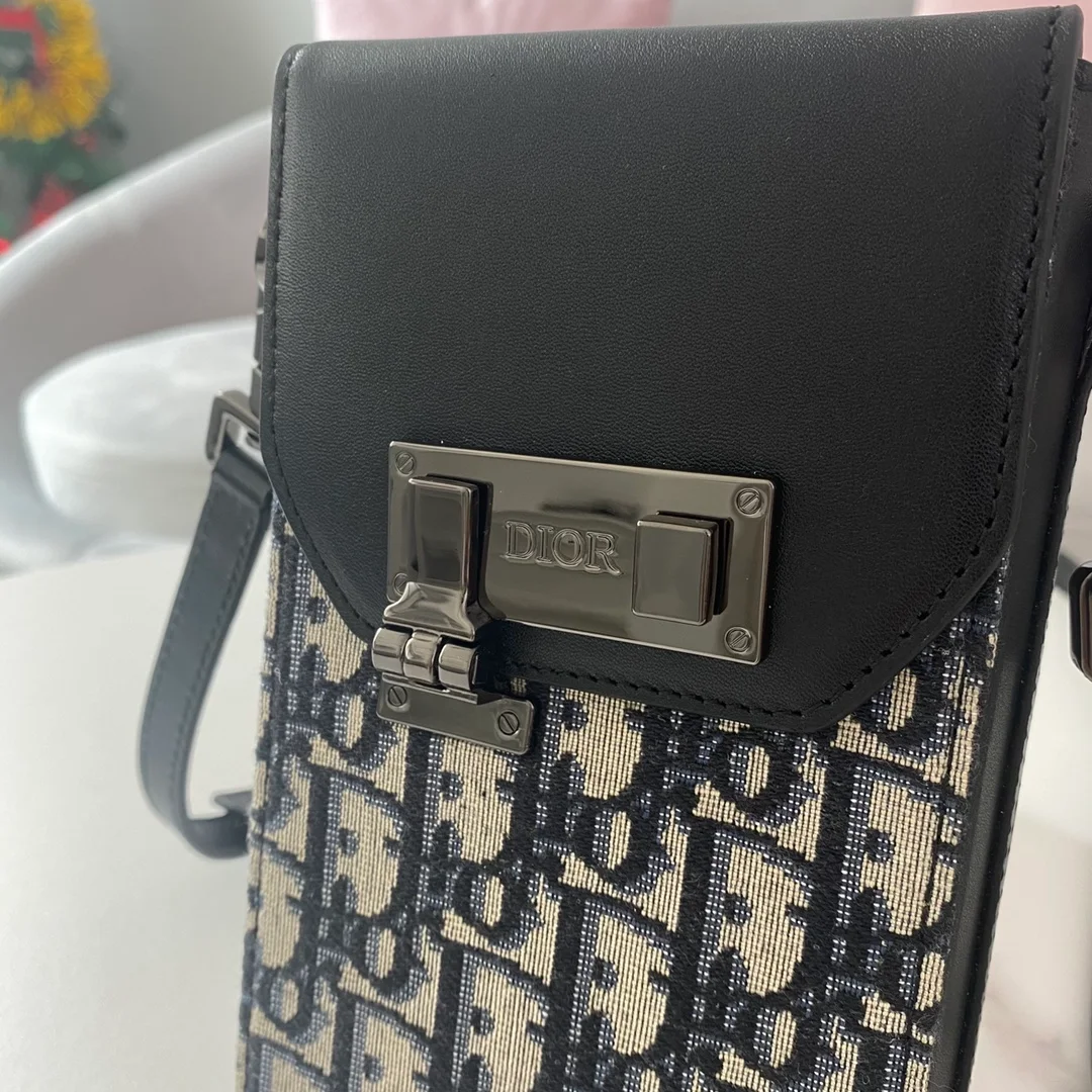 디올 버티컬 파우치 베이지