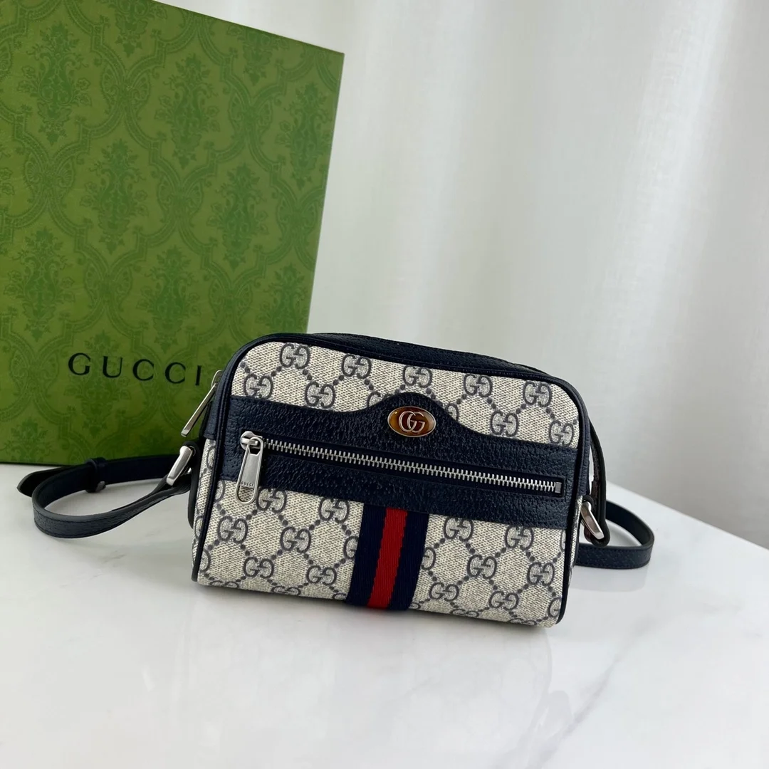 구찌 오피디아 GG 메신저백 베이지 블루