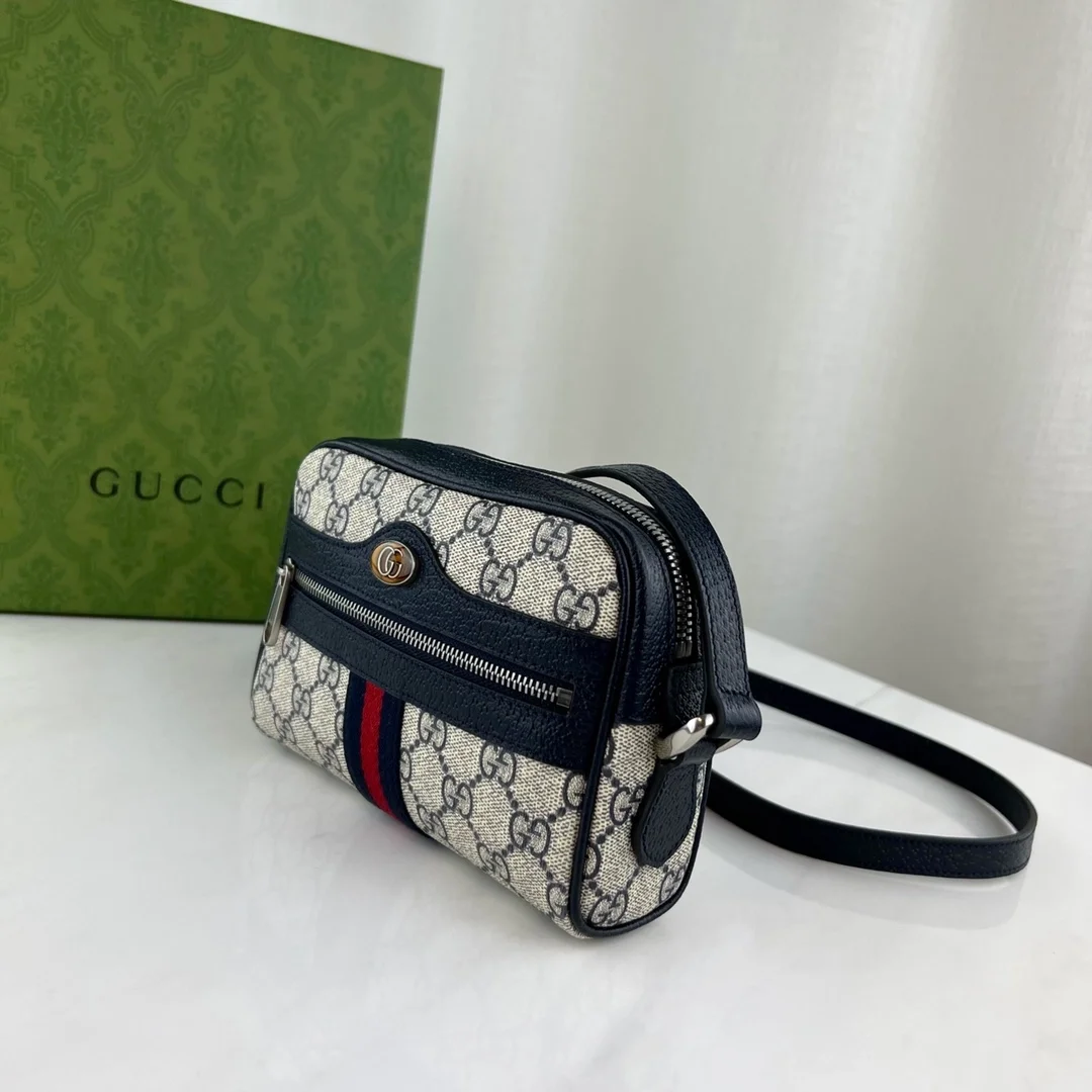 구찌 오피디아 GG 메신저백 베이지 블루