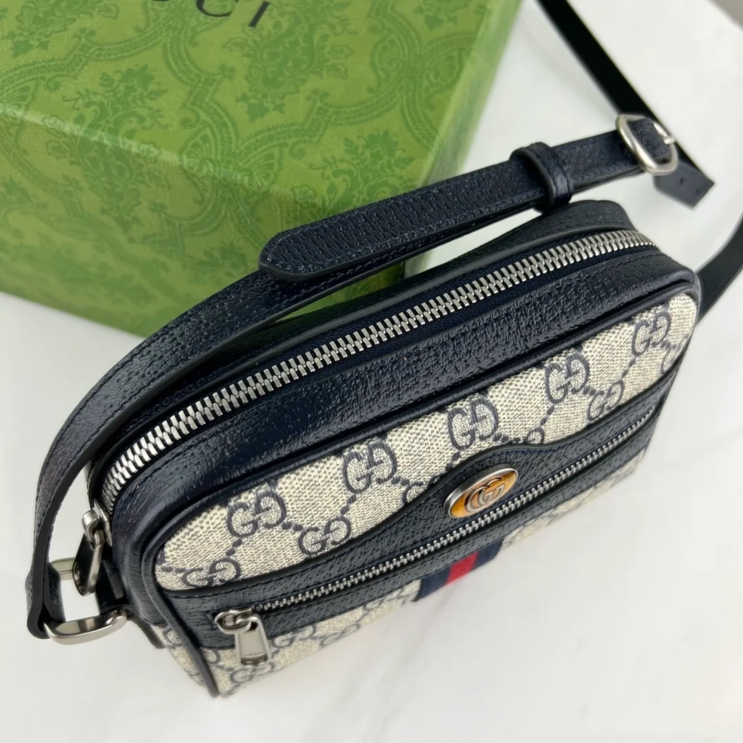 구찌 오피디아 GG 메신저백 베이지 블루