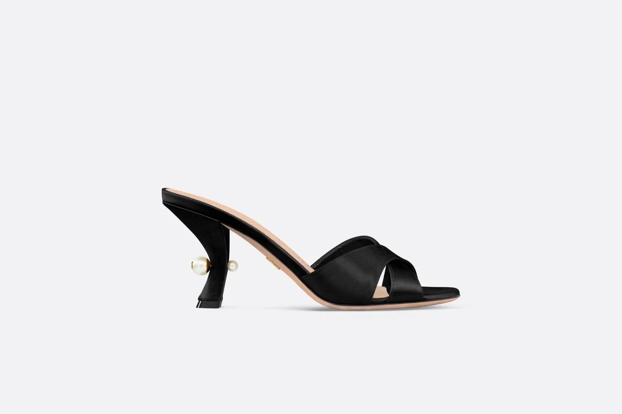 디올 Tribales 뮬 힐 블랙 새틴