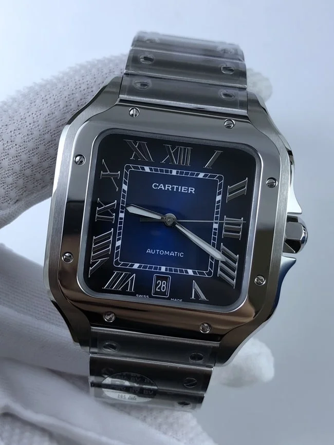 까르띠에 산토스 40mm 라지 블루다이얼