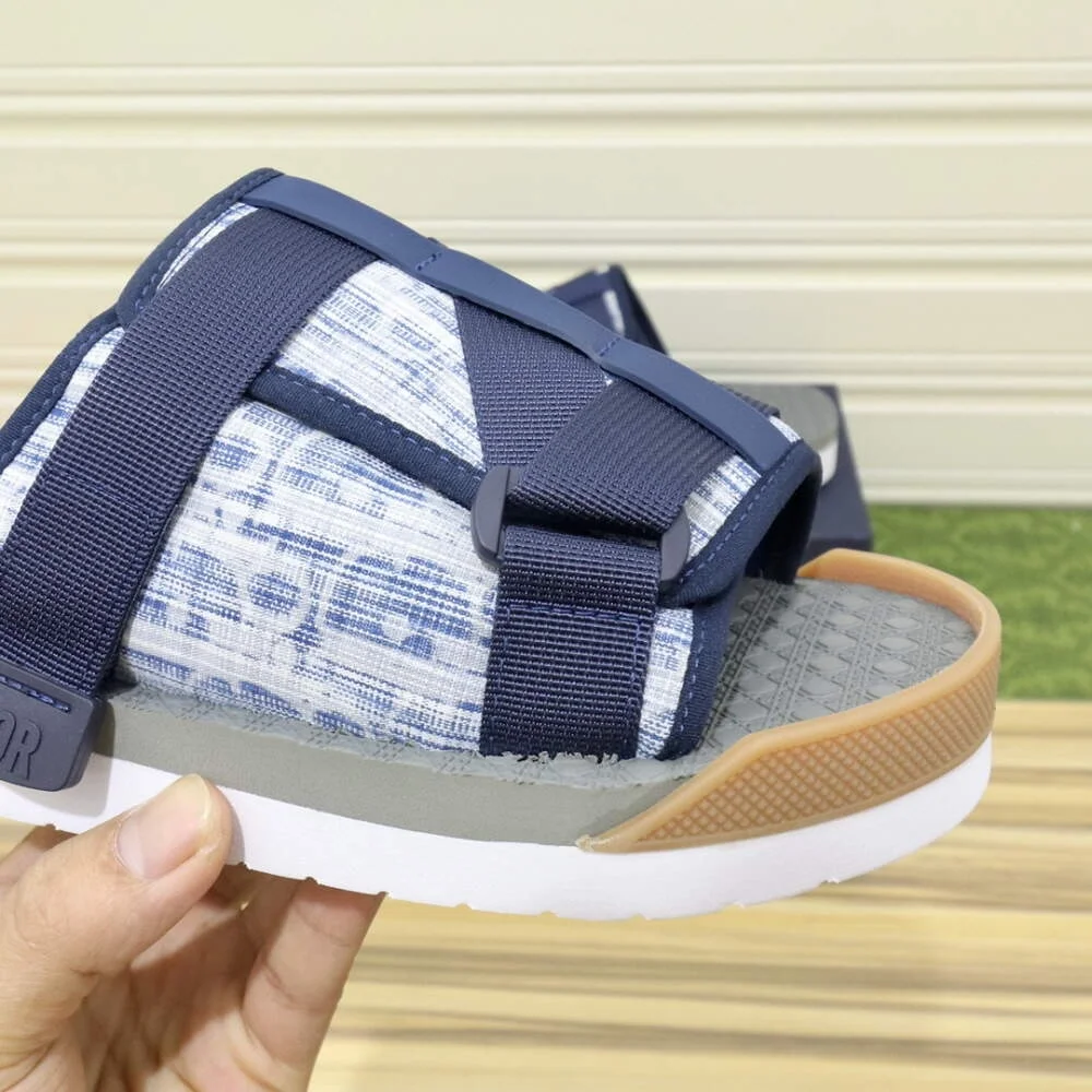 디올 오블리크 카스리 자카드 블루 샌들